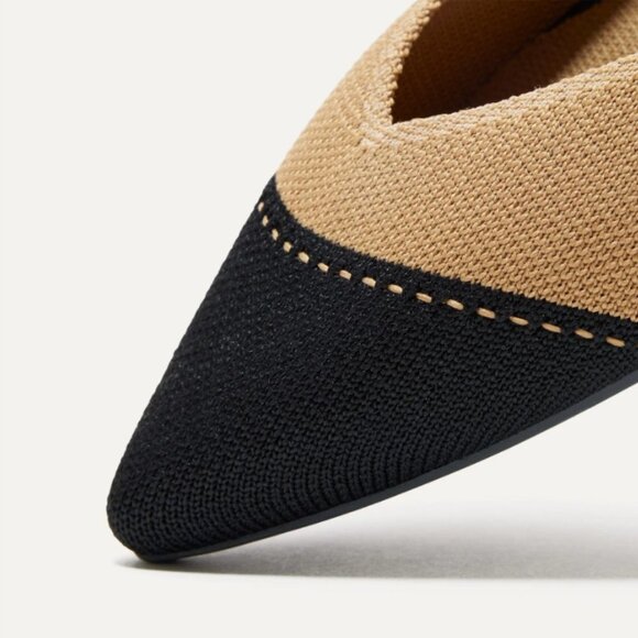 ROTHY'S "The Point II" Camel Captoe Knit Fabric Slip On Ballet Flats 🌷 NEW!! - Picture 4 of 16